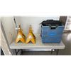 Image 1 : LOT OF SHOP SUPPLIES, PLUMBING HARDWARE, JACK STANDS, TOOL BAG