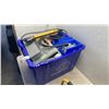 Image 3 : BIN OF HARDWARE, TOOLS, POWERBAR, WORK LIGHT