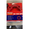 Image 2 : BOX OF WELDING ACCESSORIES AND ATTACHMENTS, 100 FOOT FISH TAPE, ALUMINUM CUTTING SAW BLADE