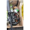 Image 8 : BOX AND CRATE OF TOOLS, LIGHT, AC CORDS, ETHERNET CORDS AND MORE