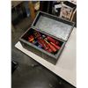 Image 3 : METAL TOOLBOX OF NEW SCREWDRIVERS WITH HAND TOOLS AND ELECTRICAL OUTLET COVERS