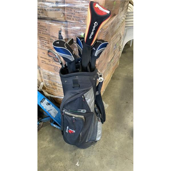 WEIR GOLF BAG WITH TAYLORMADE AND CLEVELAND CLUBS