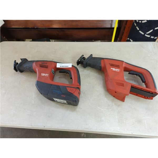 HILTI WR36-A 36V CORDLESS RECIPROCATING SAW WITH BATTERY AND HILTI WSR-650-A 24V CORDLESS RECIPROCAT