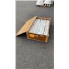 Image 1 : WOOD CRATE OF 10 DOUBLE LIGHT FIXTURES WITH BULBS 3FT LONG
