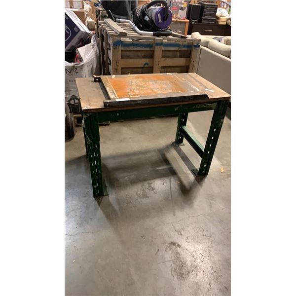 29" X 20" X 1" STEEL PLATE AND 31" TALL WORKSTATION