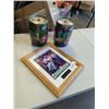 Image 1 : FRAMED TROY AIKMAN PHOTO AND 2 CFL BUBBA KEGS INCLUDING EDMONTON ESKIMOES