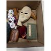 Image 3 : LOT OF MASKS, FLASK, CALLIGRAPHY SET