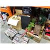 Image 1 : LOT OF ESTATE GOODS - CDS, STEREO, SPEAKERS, AROMA BURNERS, CHRISTMAS DECOR, SANTA FIGURE