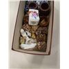 Image 2 : BOX OF PORCELAIN FIGURES AND NAPKIN RINGS WITH ROYAL DOULTON MUG