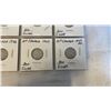 Image 3 : 7 CANADIAN WAR-TIME SILVER DIMES 1942-1947ML .800 SILVER