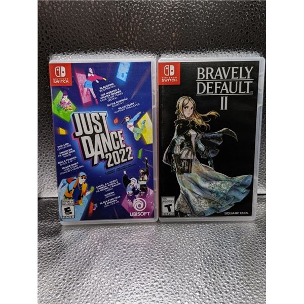 2 AS NEW NINTENDO SWITCH GAMES RETAIL $110 JUST DANCE 2022 AND BRAVELY DEFAULT II