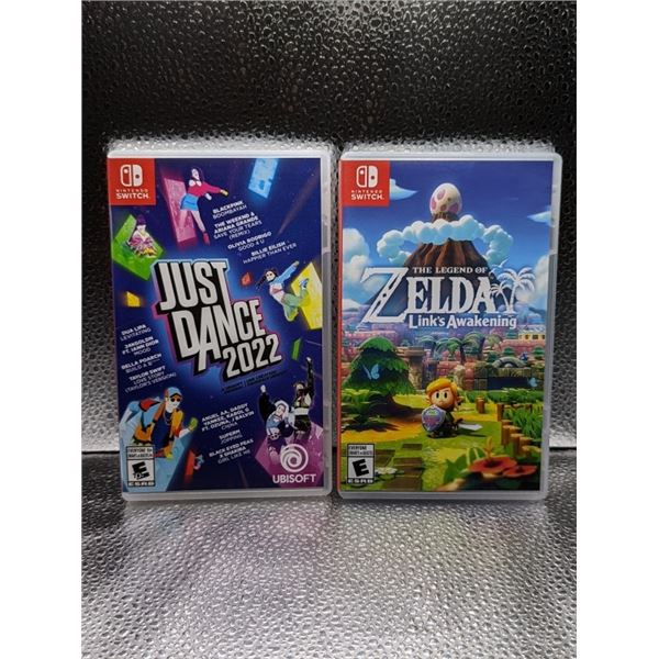 2 AS NEW NINTENDO SWITCH GAMES RETAIL $120 JUST DANCE 2022 AND THE LEGEND OF ZELDA LINKS AWAKENING