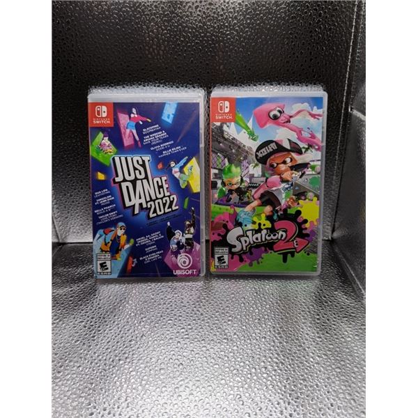 2 AS NEW NINTENDO SWITCH GAMES RETAIL $120 JUST DANCE 2022 AND SPLATOON 2