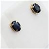 Image 3 : 14KT. YELLOW GOLD 7MM X 5MM NATURAL SAPPHIRE EARRINGS, 2.2CTS, W/A $840.00