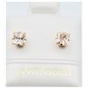 Image 1 : 14KT. YELLOW GOLD 4MM SYNTHETIC YELLOW TOPAZ EARRINGS, 0.84CTS, W/A $500.00