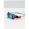 Image 2 : 14KT. WHITE GOLD 8.55MM X 6.3MM NATURAL BLUE TOPAZ (2.25CTS), MIXED GEMSTONE (0.80CTS), & DIAMOND (0