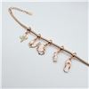 Image 2 : STERLING SILVER ROSE TONE PLATED ENAMEL CHARM BRACELET, W/A $415.00