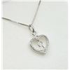 Image 3 : STERLING SILVER DIAMOND HEART & KEYHOLD PENDANT WITH STERLING CHAIN, 42 DIAMONDS (.06CTS), W/A $1315