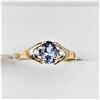 Image 2 : 10KT. YELLOW GOLD 5.75MM X 4MM NATURAL TANZANITE (0.50CTS) & DIAMOND 0.02CTS) RING, RETAIL $700.00, 