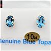 Image 1 : 10KT. YELLOW GOLD 7MM X 5MM NATURAL BLUE TOPAZ EARRINGS, 1.8CTS, W/A $480.00