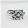 Image 1 : STERLING SILVER NATURAL BLUE TOPAZ & WHITE SAPPHIRE RING, 7 BLUE TOPAZ (3CTS), W/A $435.00, SIZE 7
