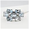 Image 2 : STERLING SILVER NATURAL BLUE TOPAZ & WHITE SAPPHIRE RING, 7 BLUE TOPAZ (3CTS), W/A $435.00, SIZE 7