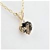 Image 1 : 10KT. YELLOW GOLD 5.6MM X 6MM NATURAL SMOKY QUARTZ (0.45CTS) & MOONSTONE HEART PENDANT WITH STERLING