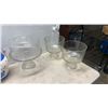 Image 2 : 3 COOKIE JARS WITH CAKE STAND AND 2 CANDY DISHES
