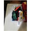Image 2 : NYLINT FIRE TRUCK, FISHER PRICE PCOKET CAMERA TOY AND TRAY OF HO SCALE TRAIN CARS AND RAIL