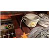 Image 2 : LOT OF ESTATE GOODS, DISHES, SPEAKERS, WOOD STOOLS, LIGHTING