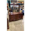 Image 1 : KNECHTAL 9 DRAWER DRESSER WITH MIRROR AND QUEENSIZE HEADBOARD