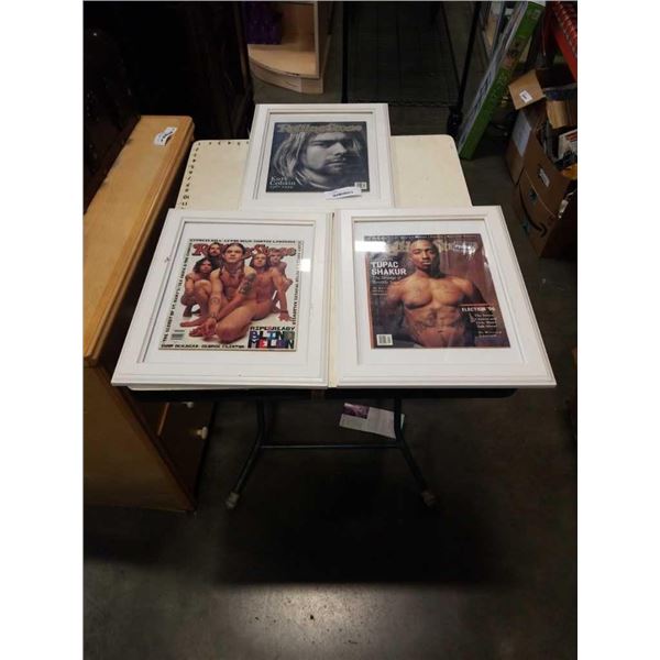 3 FRAMED ROLLING STONE MAGAZINES