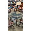 Image 2 : ROUND GLASS TOP TABLE AND 4 METAL CHAIRS