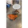 Image 1 : STONE TOP PARLOUR TABLE AND BURL ENDTABLE
