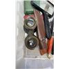 Image 2 : BOX OF VINTAGE BINOCULARS AND POCKET KNIVES