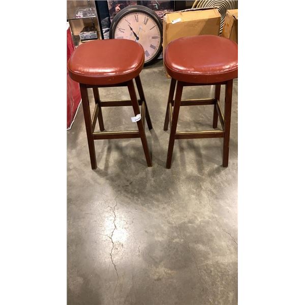 2 LEATHER LOOK STOOLS