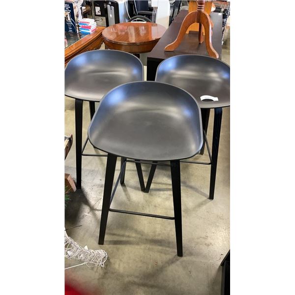 3 AS NEW BLACK STOOLS