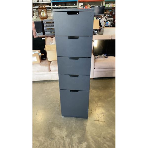 BLACK 5 DRAWER ORGANIZER WITH SOFT CLOSE DRAWERS