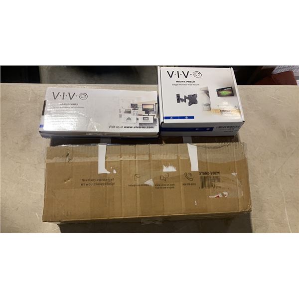 VIVO SINGLE MONITOR AND LAPTOP DESK MOUNT, SINGLE MONITOR WALL MOUNT AND HEIGHT ADJUSTABLE VESA ADAP