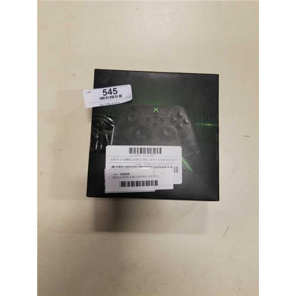 XBOX X WIRELESS CONTROLLER 20TH ANNIVERSARY EDITION - TESTED WORKING, RETAIL $79