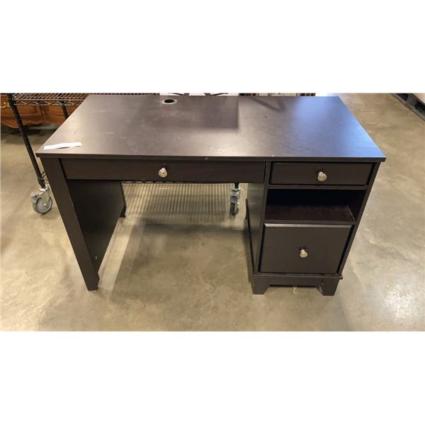 BROWN DESK WITH DROP FRONT DRAWER