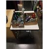 Image 1 : 2 TRAYS OF COLLECTIBLES, CASES, CRYSTAL WAND, METAL DRAGON FIGURE
