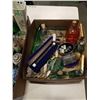 Image 2 : 2 TRAYS OF COLLECTIBLES, CASES, CRYSTAL WAND, METAL DRAGON FIGURE