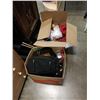 Image 1 : 2 BOXES OF ESTATE GOODS, BOARD GAMES, CROSLEY REPRODUCTION RADIO, FISHING TACKLE, TOOLS