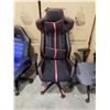 Image 1 : BRASSEX RED AND BLACK GAS LIFT GAMING CHAIR, RETAIL $229