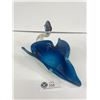 Image 2 : Beautiful Art Glass Blue and Clear Glass Bird