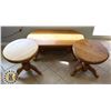 Image 1 : 3PC MATCHING WOOD COFFEE TABLE AND END