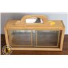Image 1 : VINTAGE WOOD WITH GLASS SLIDING DOORS