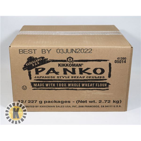 BOX OF 12 PACKAGES OF KIKKOMAN PANKO