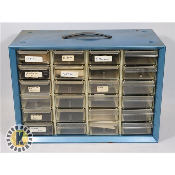 METAL FRAME PLASTIC DRAWER PARTS ORGANIZER